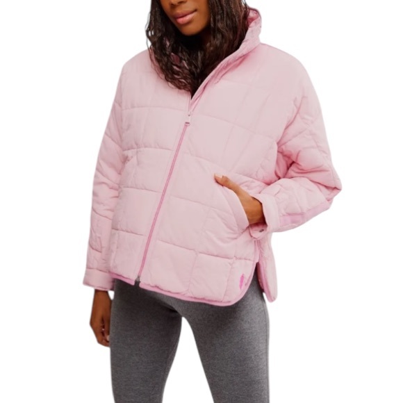Free People Movement X Hatch Pippa Maternity Pink Quilted Jacket S NWT - Picture 1 of 7